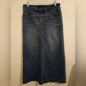 Kanna Women's Blue Denim Maxi Skirt Sz 9